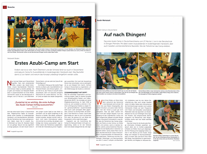 Artikel über Azubi-Camp für Bodenleger in Ehingen
